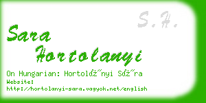 sara hortolanyi business card